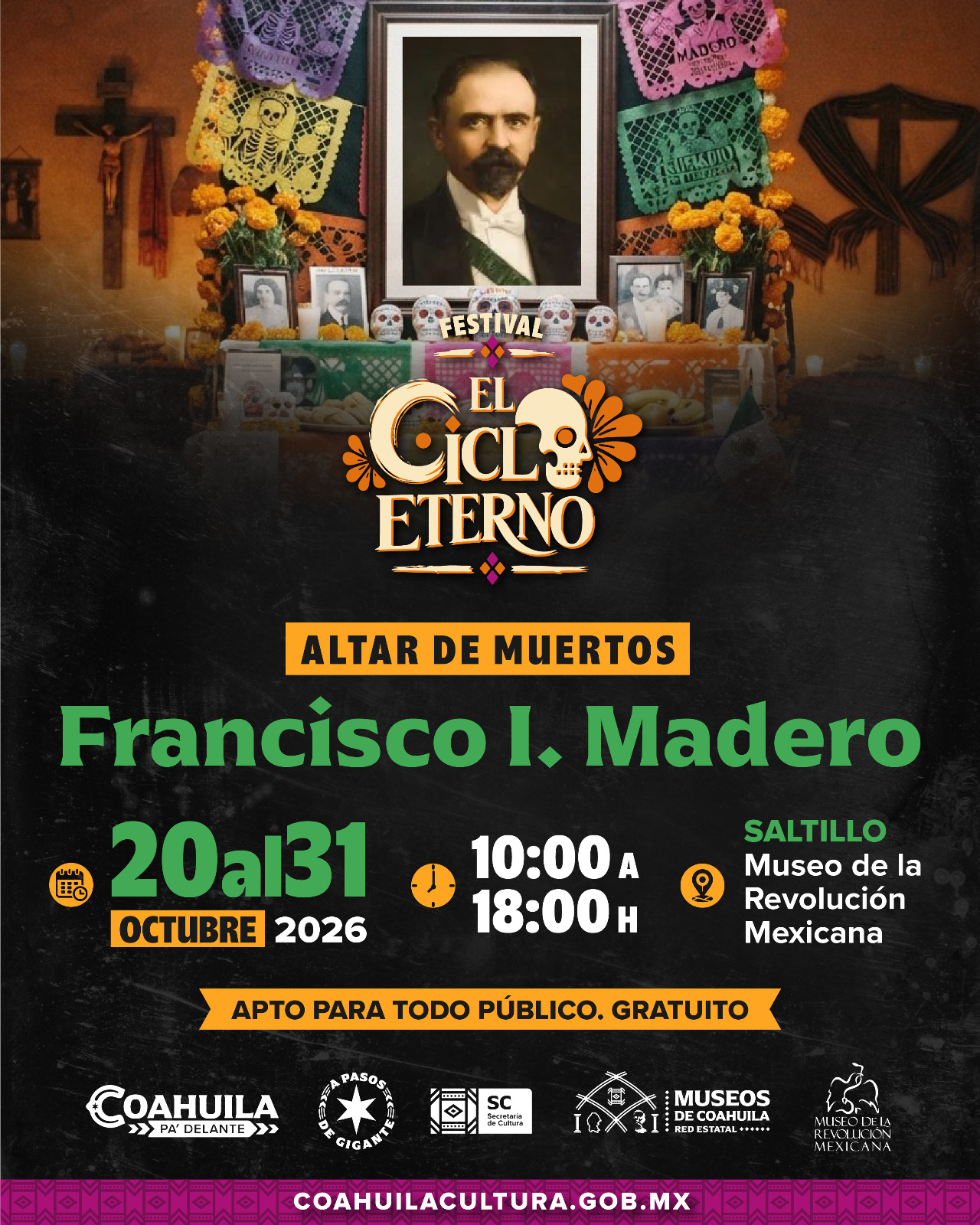 Altar de Muertos · Francisco I. Madero · cartel de su fuente primaria