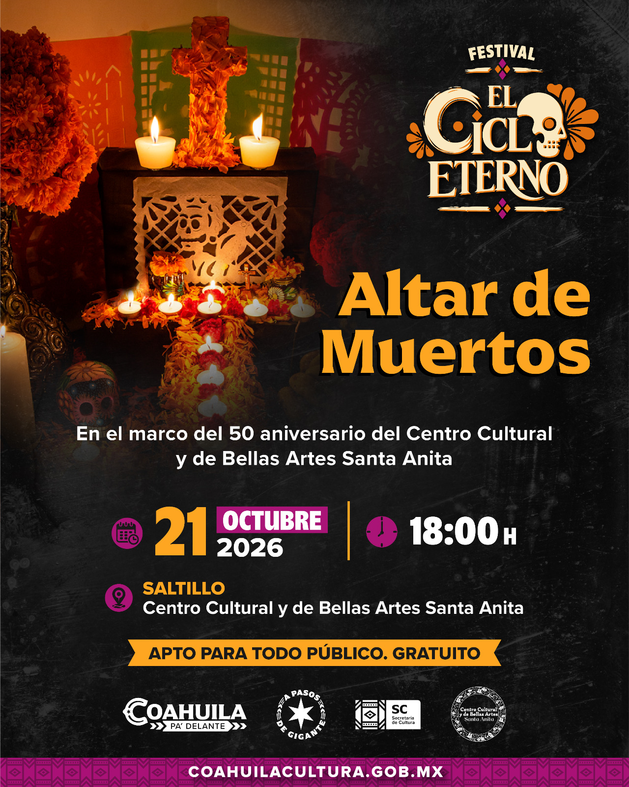 Altar de Muertos · Santa Anita · cartel de su fuente primaria